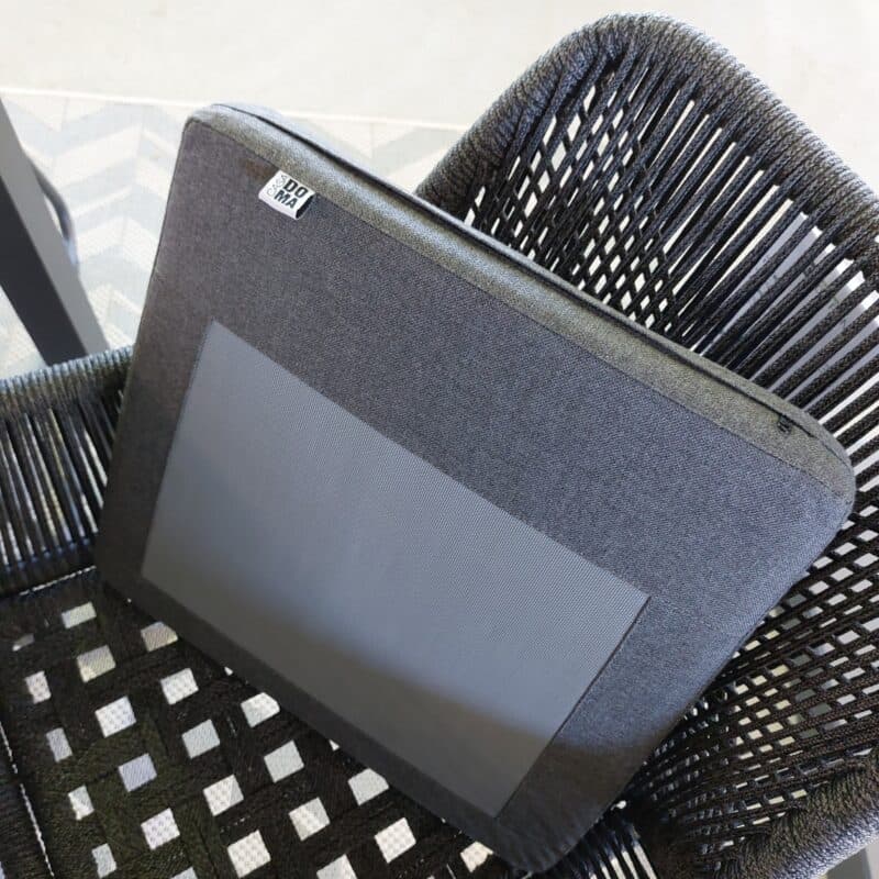 CASA DOMA "Cassano" Diningsessel, Aluminium anthrazit, Rope, Sitzkissen Tuvatextil® Farbe Panama Grafito