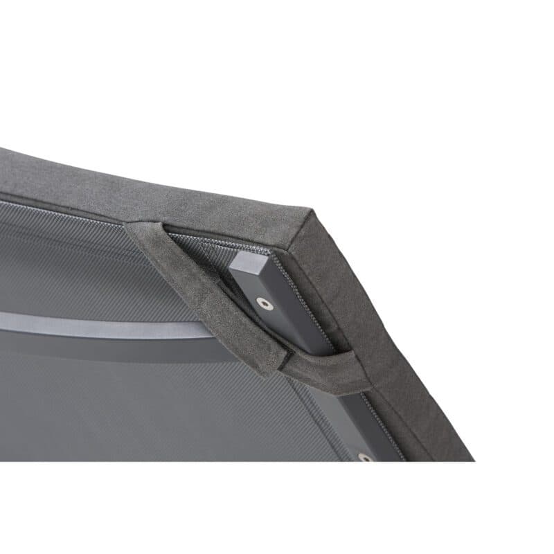 CASA DOMA Auflage für "Mineo" Move Sonnenliege, Arashi grau, Detail Haltebänder