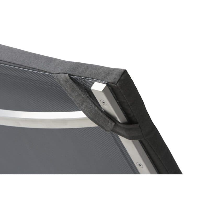 CASA DOMA Auflage für "Mineo" Move Sonnenliege, Arashi grau, Detail Haltebänder