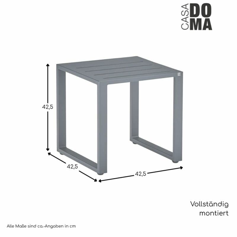 CASA DOMA "Macari" Beistelltisch, Tischplatte Aluminium, Maße in cm