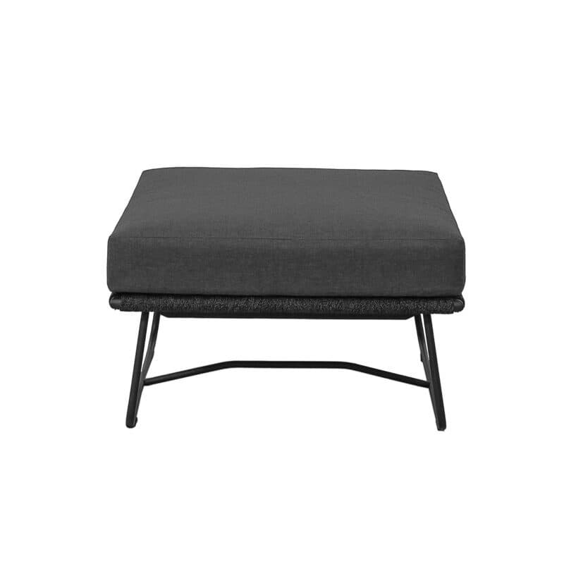 CASA DOMA "Ribera" Loungehocker, Kufengestell Edelstahl anthrazit, Sitz Rope anthrazit (vertikal breit), Kissen Tuvatextil® Panama grafito