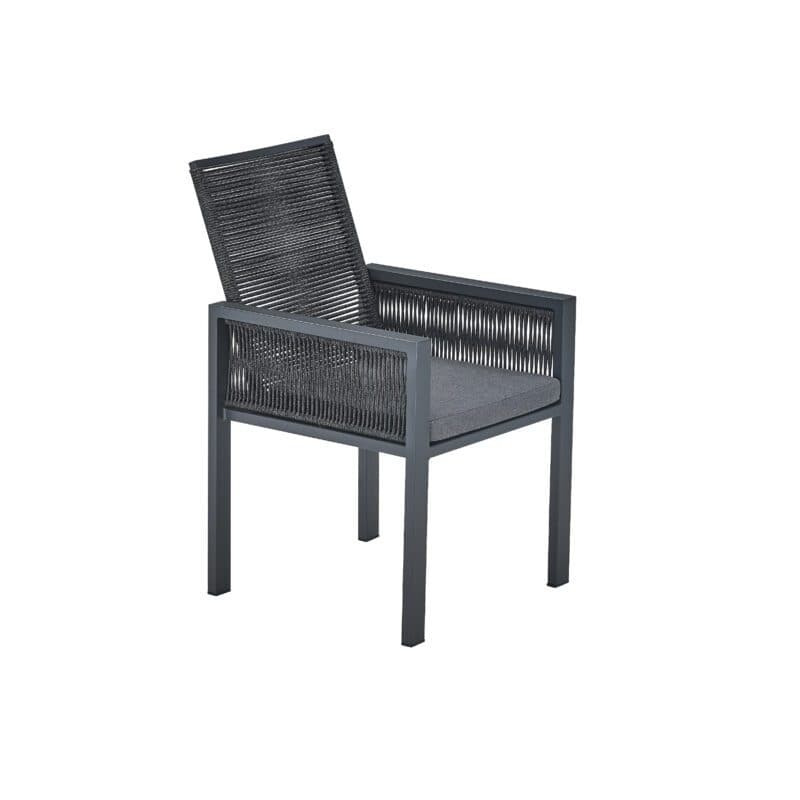CASA DOMA "Carpino" Diningsessel, Aluminium anthrazit, Rope, Sitzkissen Tuvatextil® Farbe Panama Grafito