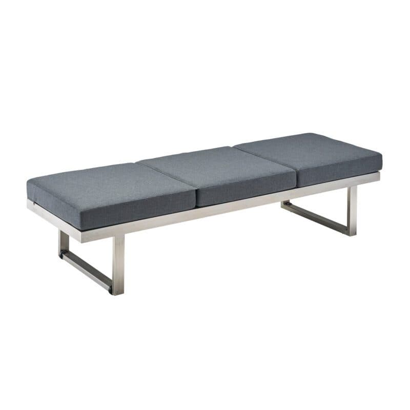 CASA DOMA "Aragona" DINING Lounge 3-Sitzer, Höhe 39/49 cm, Gestell Edelstahl, Sitzkissen Tuvatextil® Panama grafito