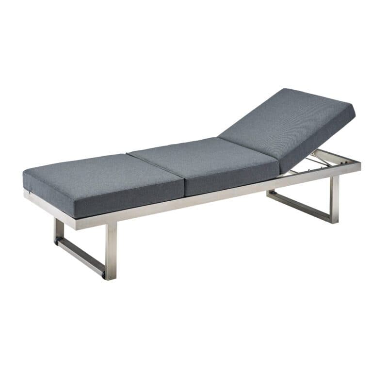 CASA DOMA "Aragona" DINING Lounge 3-Sitzer, Höhe 39/49 cm, Gestell Edelstahl, Sitzkissen Tuvatextil® Panama grafito