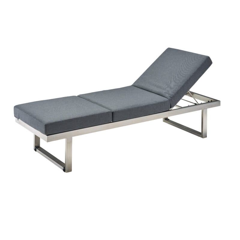 CASA DOMA "Aragona" DINING Lounge 3-Sitzer, Höhe 39/49 cm, Gestell Edelstahl, Sitzkissen Tuvatextil® Panama grafito