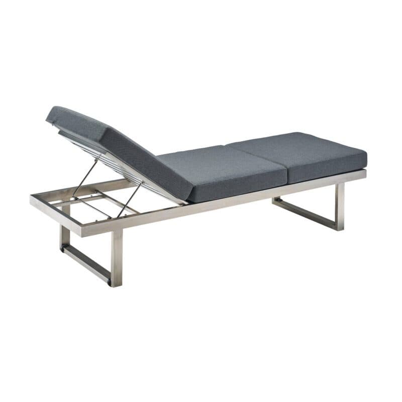CASA DOMA "Aragona" DINING Lounge 3-Sitzer, Höhe 39/49 cm, Gestell Edelstahl, Sitzkissen Tuvatextil® Panama grafito