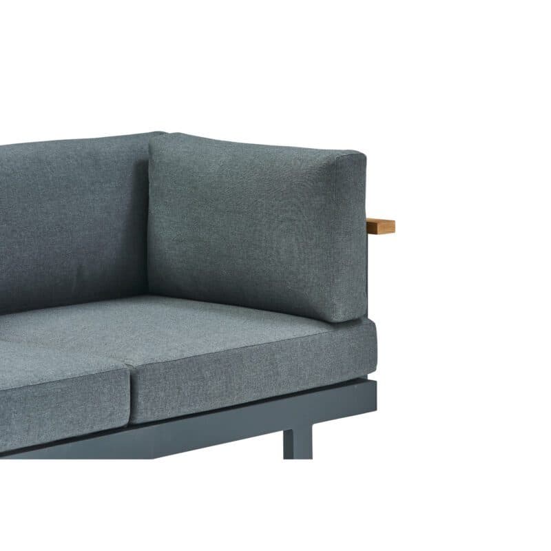 CASA DOMA "Aragona" Seitenkissen/Armlehnkissen niedrig, 57x33 cm, Tuvatextil® Panama grafito