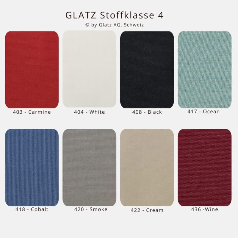 GLATZ Stoffmuster - Stoffklasse 4 © by Glatz AG, Schweiz