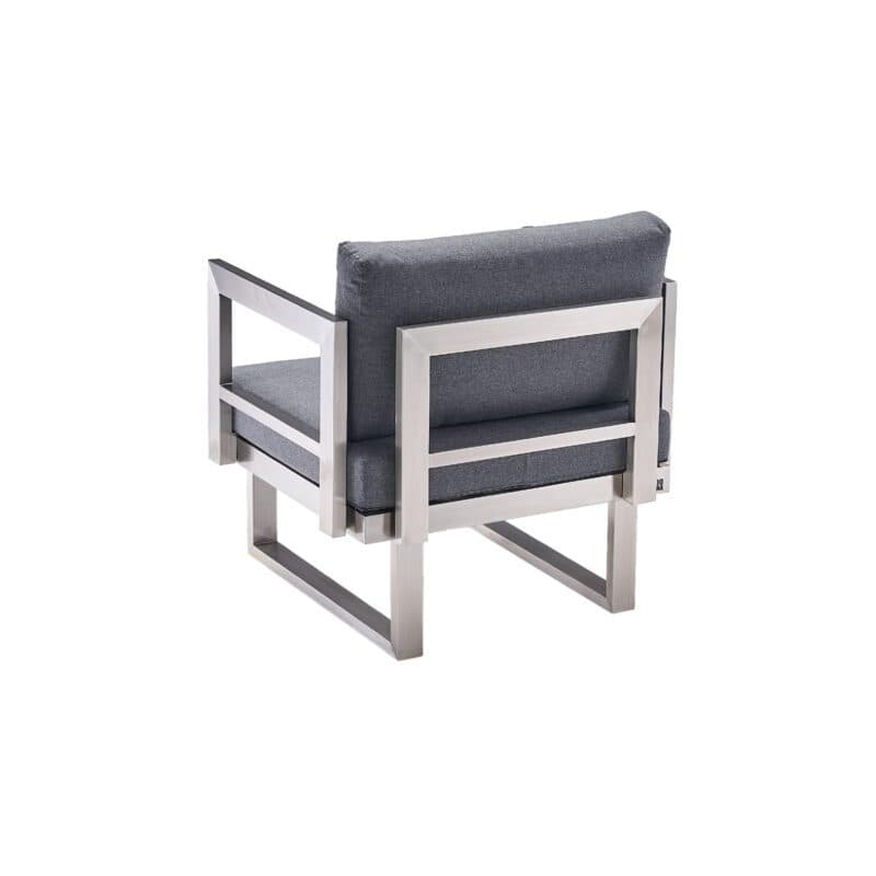 CASA DOMA "Aragona" Loungesessel, Edelstahl gebürstet, Polster Tuvatextil® Panama grafito