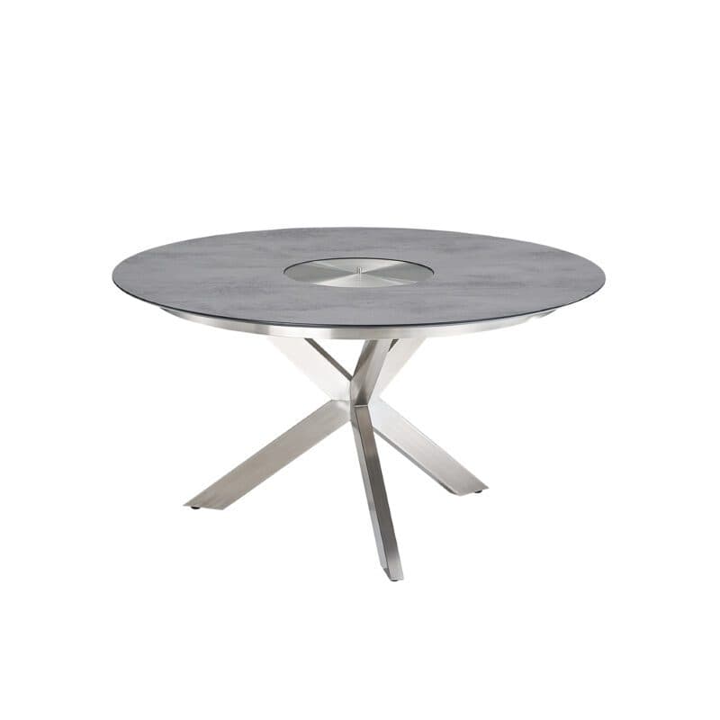 CASA DOMA "Rosano" Tisch 138 cm, Edelstahl gebürstet, HPL Chromix anthrazit