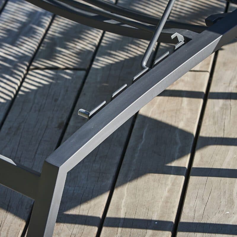 CASA DOMA “Mineo“ Sonnenliege Edelstahl/Rope anthrazit