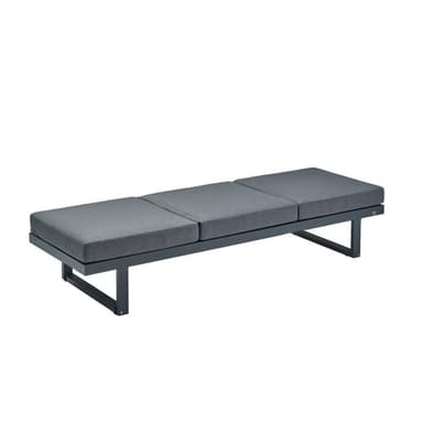 CASA DOMA "Aragona" Lounge 3-Sitzer, Höhe 33/43 cm, Gestell Alu anthrazit, Sitzkissen Tuvatextil® Panama grafito
