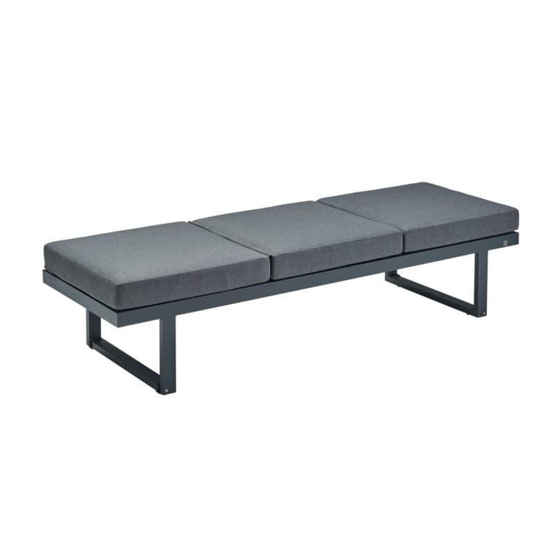 CASA DOMA "Aragona DINING" Lounge 3-Sitzer, Höhe 39/49 cm, Gestell Alu anthrazit, Sitzkissen Tuvatextil® Panama grafito