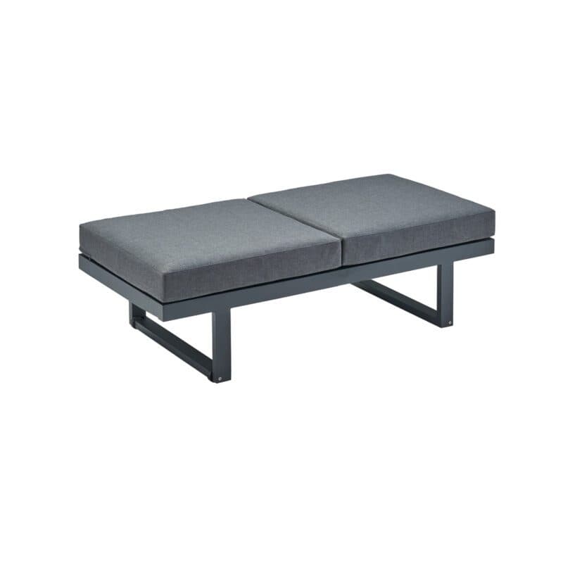 CASA DOMA "Aragona" Lounge 2-Sitzer, Höhe 33/43 cm, Gestell Alu anthrazit, Sitzkissen Tuvatextil® Panama grafito