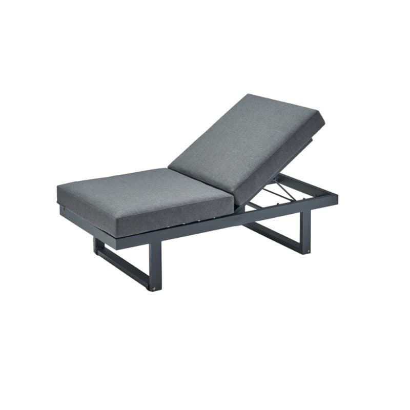 CASA DOMA "Aragona" Lounge 2-Sitzer, Höhe 33/43 cm, Gestell Alu anthrazit, Sitzkissen Tuvatextil® Panama grafito