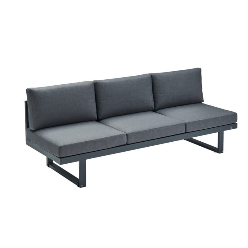 CASA DOMA "Aragona" 3-Sitzer Loungesofa, Rope, Gestell Alu anthrazit, Polster Tuvatextil® Panama grafito