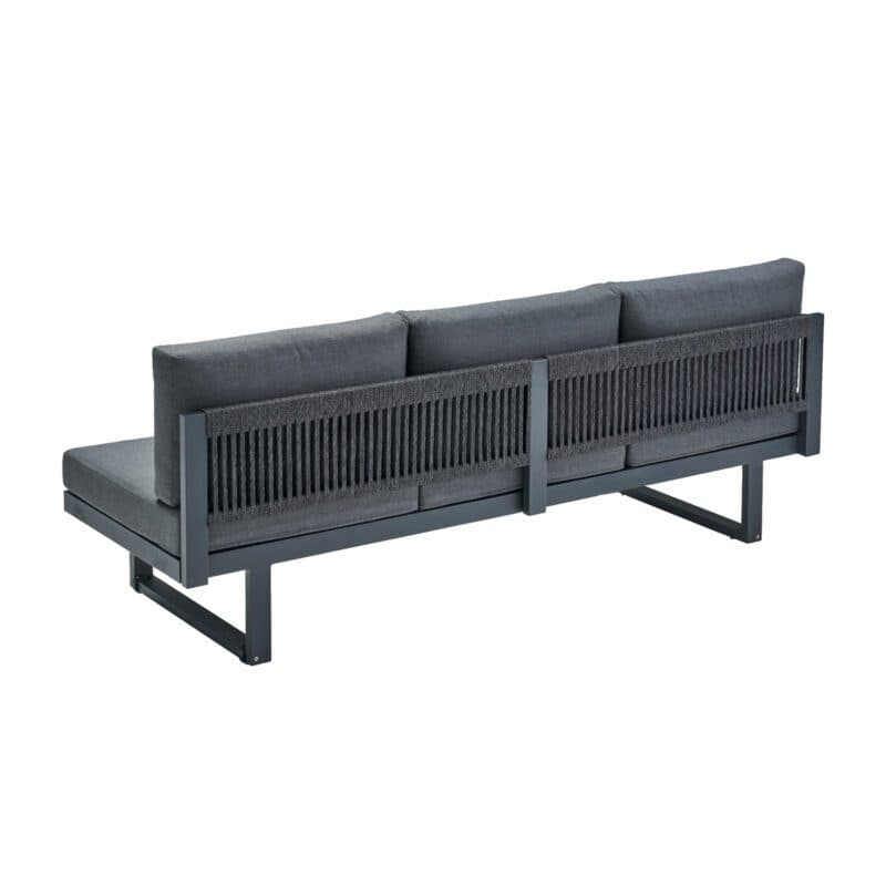 CASA DOMA "Aragona" 3-Sitzer Loungesofa, Rope, Gestell Alu anthrazit, Polster Tuvatextil® Panama grafito