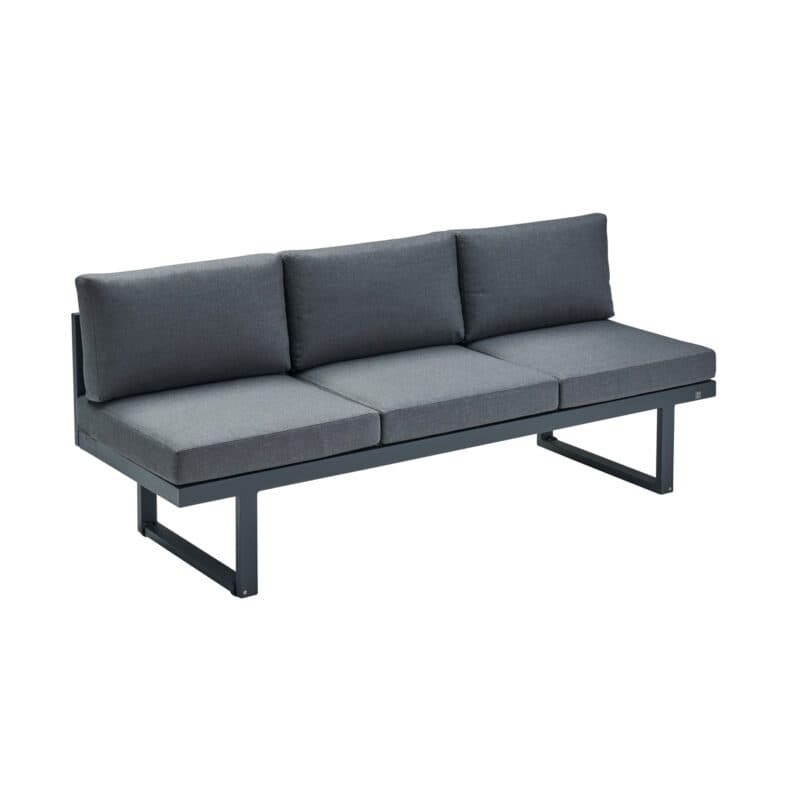 CASA DOMA "Aragona DINING" 3-Sitzer Loungesofa, Rope, Gestell Alu anthrazit, Polster Tuvatextil® Panama grafito