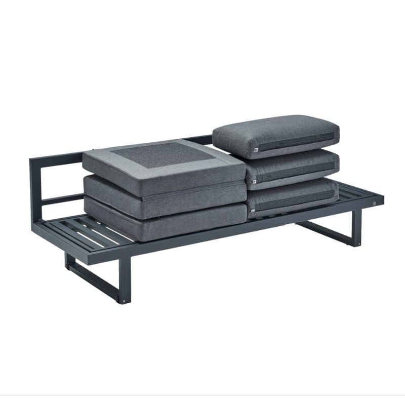 CASA DOMA "Aragona" Loungesofa, Gestell Aluminium anthrazit, Polster Tuvatextil® Panama grafito