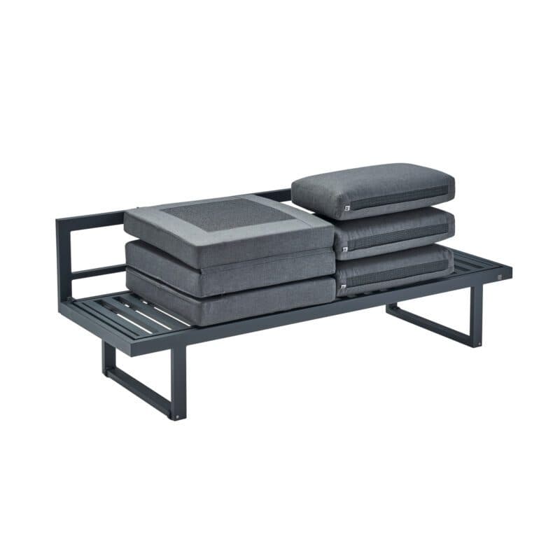 CASA DOMA "Aragona DINING" Loungesofa, Gestell Aluminium anthrazit, Polster Tuvatextil® Panama grafito