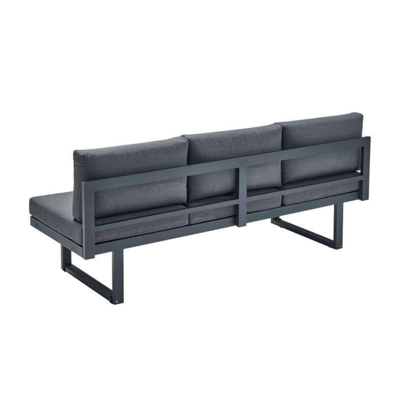CASA DOMA "Aragona DINING" Loungesofa, Gestell Aluminium anthrazit, Polster Tuvatextil® Panama grafito