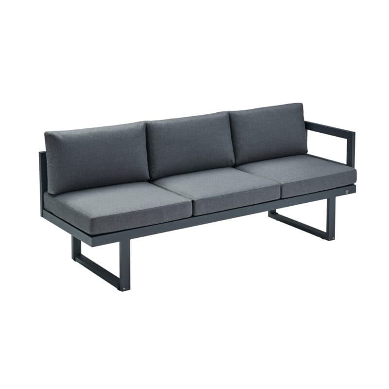 CASA DOMA "Aragona DINING" 3-Sitzer Seitenteil mit Armlehne rechts, Gestell Alu anthrazit, Polster Tuvatextil® Panama grafito