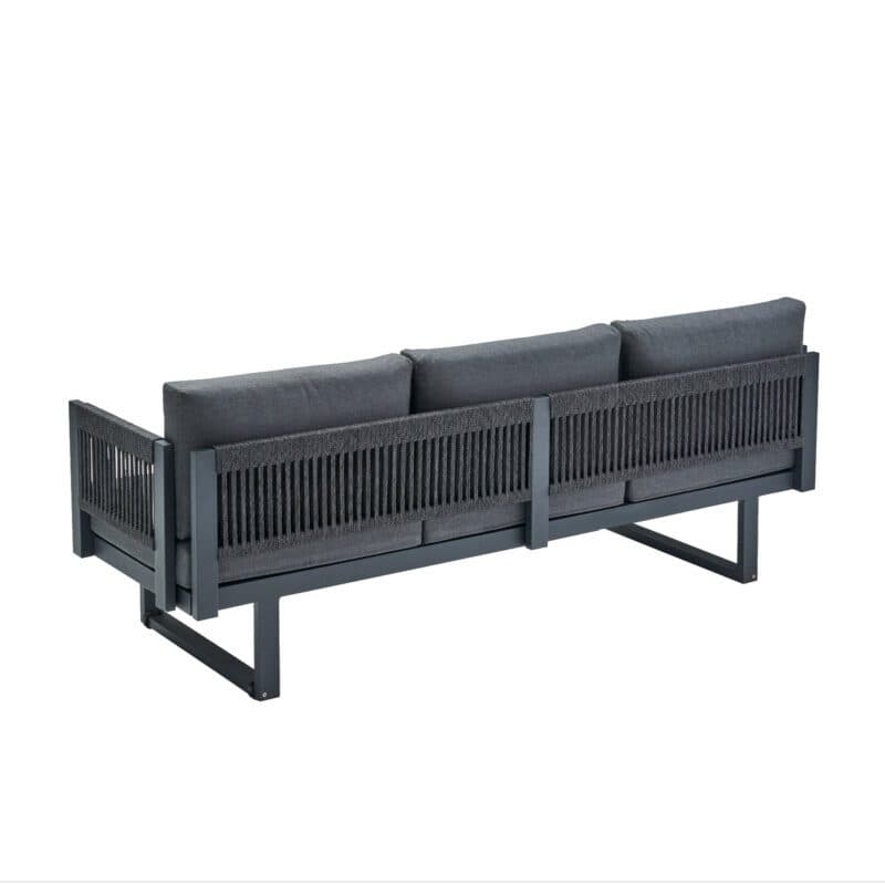 CASA DOMA "Aragona" 3-Sitzer Loungesofa, Rope, Gestell Alu anthrazit, Polster Tuvatextil® Panama grafito