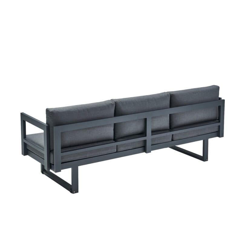CASA DOMA "Aragona" 3-Sitzer Loungesofa, Gestell Alu anthrazit, Polster Tuvatextil® Panama grafito