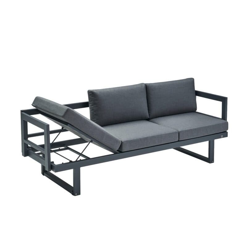CASA DOMA "Aragona" 3-Sitzer Loungesofa, Gestell Alu anthrazit, Polster Tuvatextil® Panama grafito