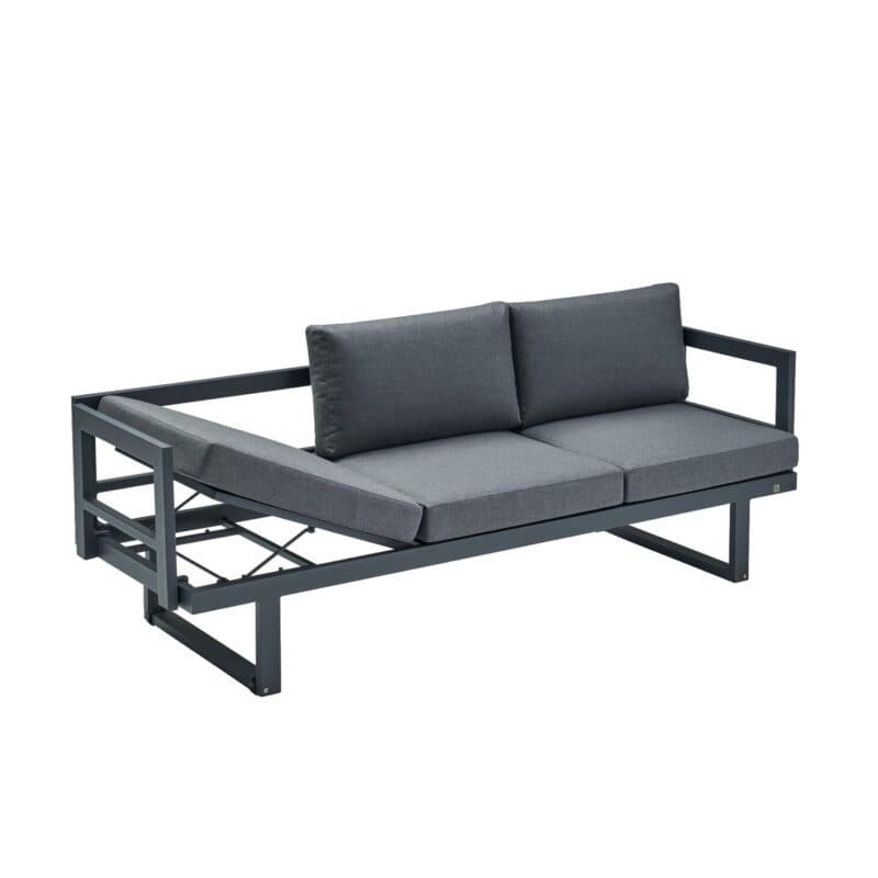 CASA DOMA "Aragona" 3-Sitzer Loungesofa, Gestell Alu anthrazit, Polster Tuvatextil® Panama grafito