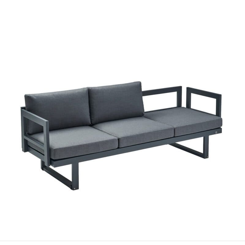 CASA DOMA "Aragona" 3-Sitzer Loungesofa, Gestell Alu anthrazit, Polster Tuvatextil® Panama grafito
