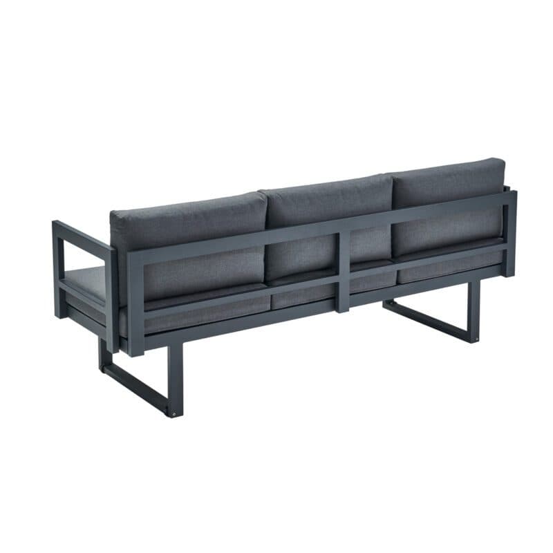 CASA DOMA "Aragona DINING" 3-Sitzer Loungesofa, Gestell Alu anthrazit, Polster Tuvatextil® Panama grafito