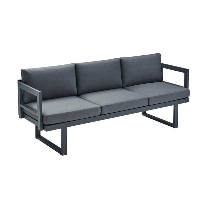 CASA DOMA "Aragona DINING" 3-Sitzer Loungesofa, Gestell Alu anthrazit, Polster Tuvatextil® Panama grafito