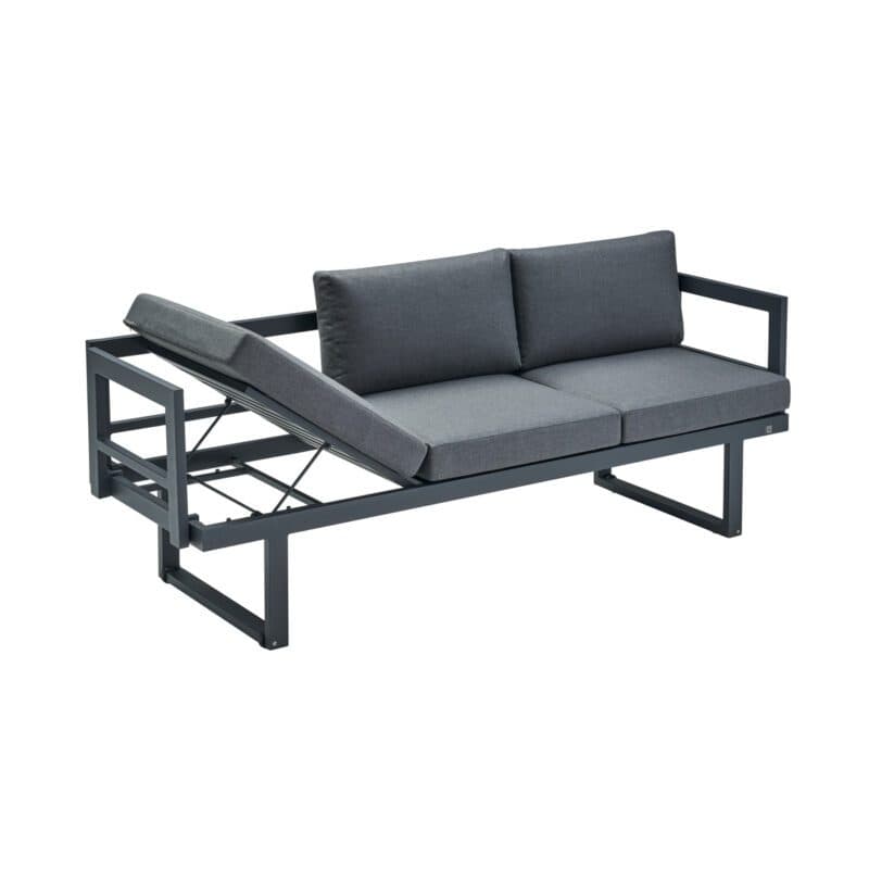 CASA DOMA "Aragona DINING" 3-Sitzer Loungesofa, Gestell Alu anthrazit, Polster Tuvatextil® Panama grafito