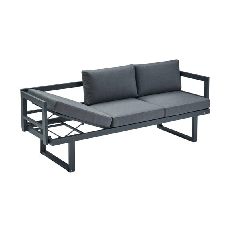 CASA DOMA "Aragona DINING" 3-Sitzer Loungesofa, Gestell Alu anthrazit, Polster Tuvatextil® Panama grafito