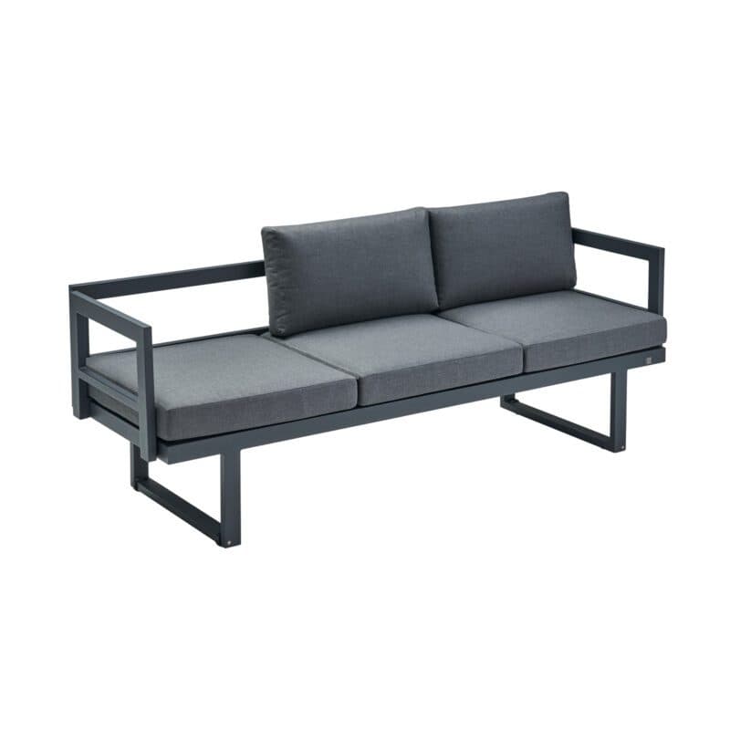 CASA DOMA "Aragona DINING" 3-Sitzer Loungesofa, Gestell Alu anthrazit, Polster Tuvatextil® Panama grafito