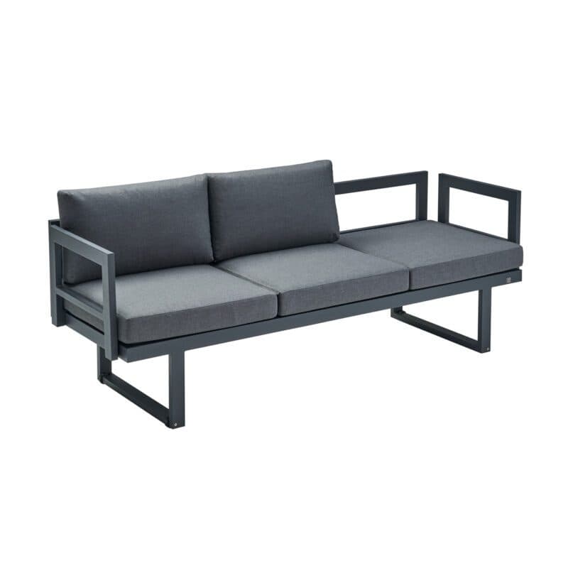 CASA DOMA "Aragona DINING" 3-Sitzer Loungesofa, Gestell Alu anthrazit, Polster Tuvatextil® Panama grafito