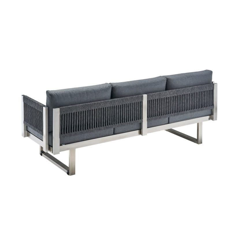 CASA DOMA "Aragona" 3-Sitzer Loungesofa, Rope, Gestell Edelstahl, Polster Tuvatextil® Panama grafito