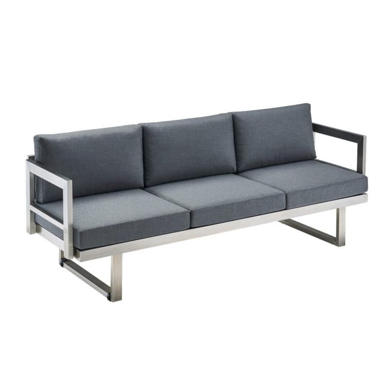 CASA DOMA "Aragona" 3-Sitzer Loungesofa, Gestell Edelstahl, Polster Tuvatextil® Panama grafito