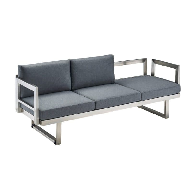 CASA DOMA "Aragona" 3-Sitzer Loungesofa, Gestell Edelstahl, Polster Tuvatextil® Panama grafito