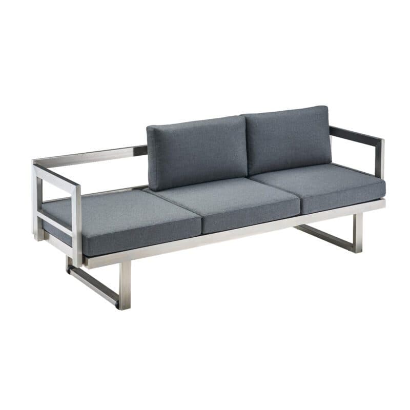 CASA DOMA "Aragona" 3-Sitzer Loungesofa, Gestell Edelstahl, Polster Tuvatextil® Panama grafito