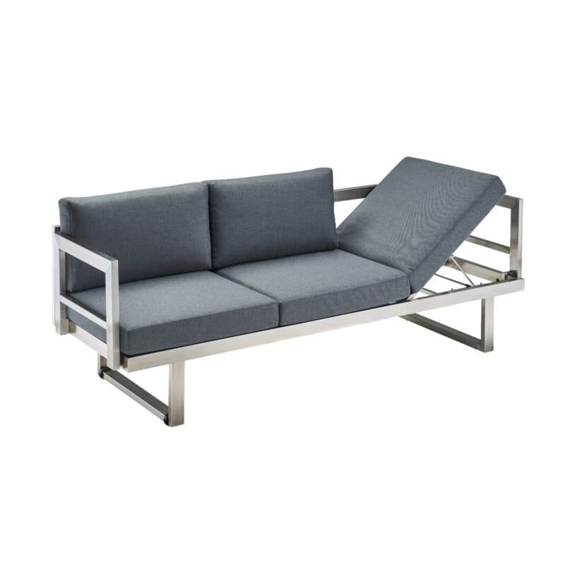 CASA DOMA "Aragona" 3-Sitzer Loungesofa, Gestell Edelstahl, Polster Tuvatextil® Panama grafito