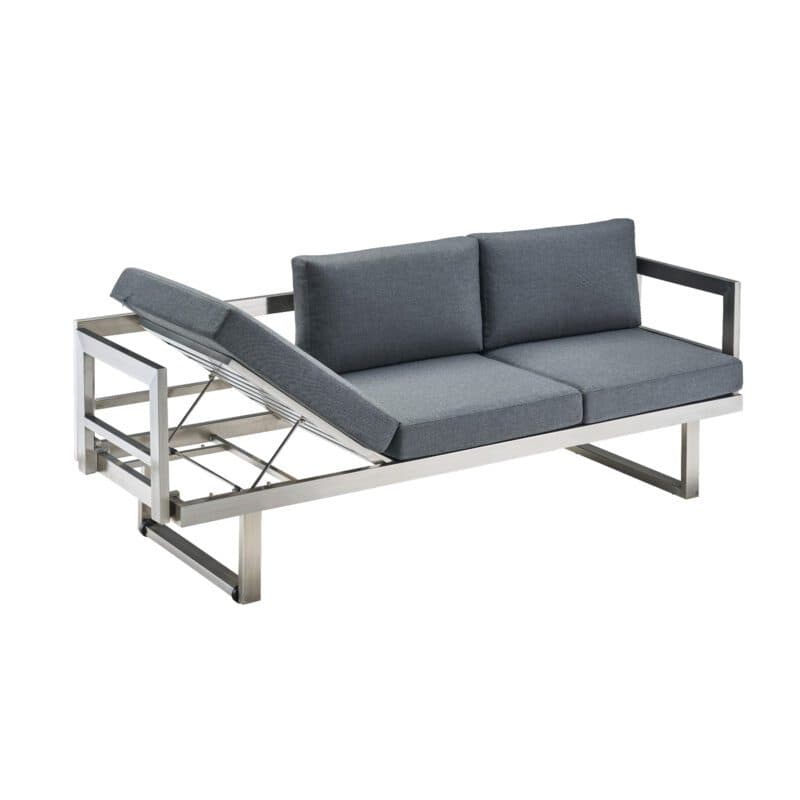 CASA DOMA "Aragona" 3-Sitzer Loungesofa, Gestell Edelstahl, Polster Tuvatextil® Panama grafito