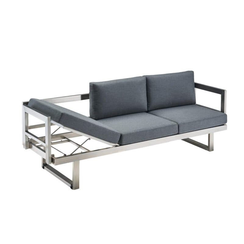 CASA DOMA "Aragona" 3-Sitzer Loungesofa, Gestell Edelstahl, Polster Tuvatextil® Panama grafito