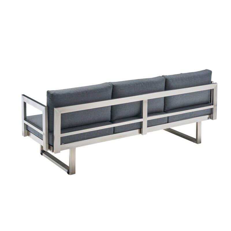 CASA DOMA "Aragona" 3-Sitzer Loungesofa, Gestell Edelstahl, Polster Tuvatextil® Panama grafito