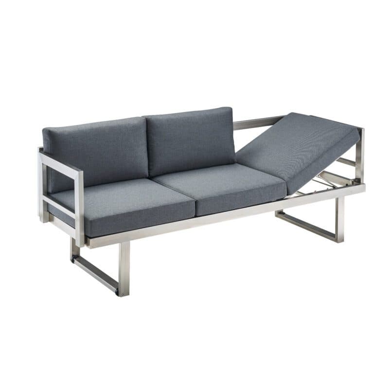 CASA DOMA "Aragona DINING" 3-Sitzer Loungesofa, Gestell Edelstahl, Polster Tuvatextil® Panama grafito