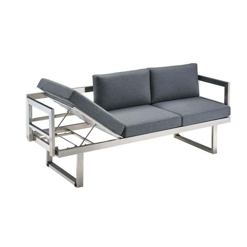 CASA DOMA "Aragona DINING" 3-Sitzer Loungesofa, Gestell Edelstahl, Polster Tuvatextil® Panama grafito
