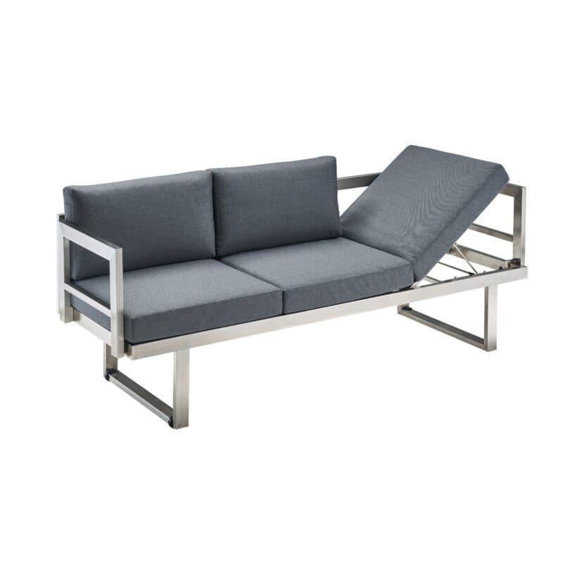 CASA DOMA "Aragona DINING" 3-Sitzer Loungesofa, Gestell Edelstahl, Polster Tuvatextil® Panama grafito