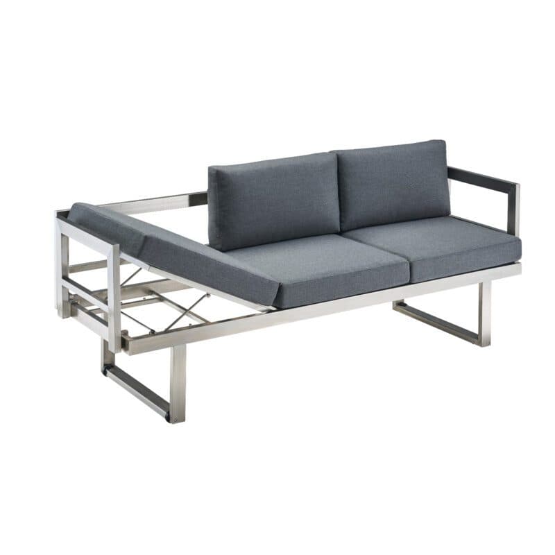 CASA DOMA "Aragona DINING" 3-Sitzer Loungesofa, Gestell Edelstahl, Polster Tuvatextil® Panama grafito