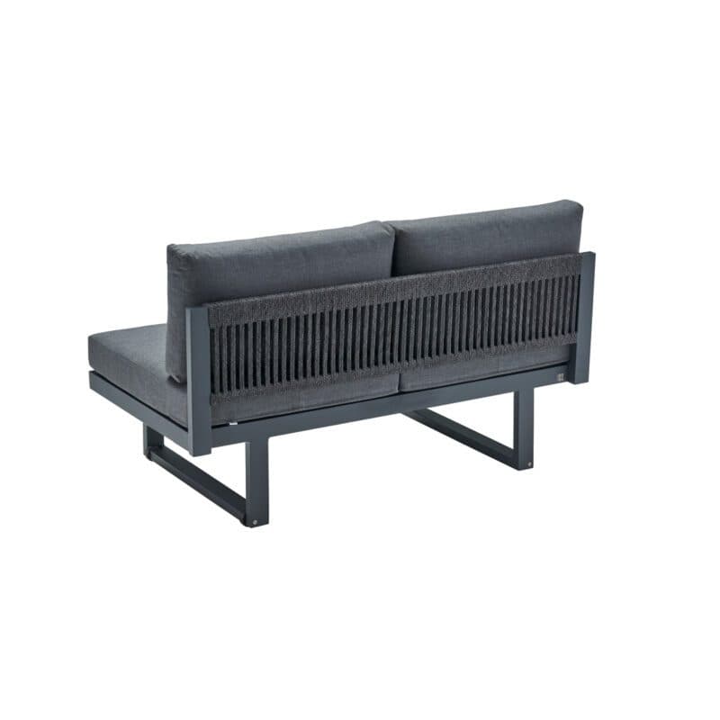CASA DOMA "Aragona" 2-Sitzer, Gestell Aluminium anthrazit, Rope, Polster Tuvatextil® Panama grafito